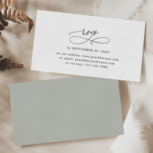 Rustic Sage Minimal Wedding Online RSVP Cards (Creator Uploaded)