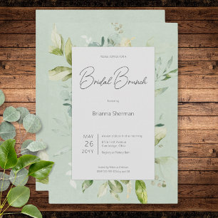 Rustic Sage Natural Greenery Bridal Brunch Invitation
