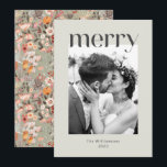 Rustic Sage Taupe Floral Boho Photo Wedding Holiday Card<br><div class="desc">Rustic Sage Green and Taupe Floral Boho Custom Wedding Photo Merry Christmas Holiday Card</div>