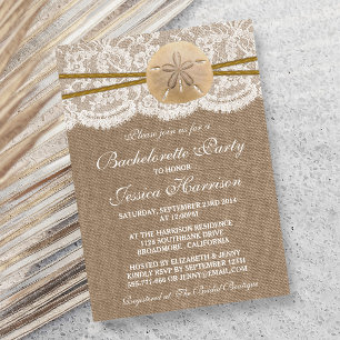 Rustic Sand Dollar Beach Bachelorette Party Invitation