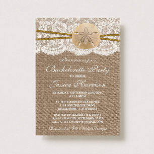 Rustic Sand Dollar Beach Bachelorette Party Invitation