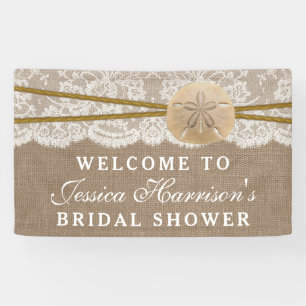 Rustic Sand Dollar Beach Bridal Shower Banner