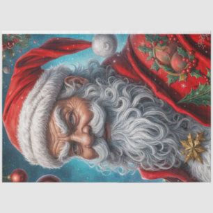 Rustic Santa Christmas Decoupage Paper