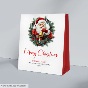 Rustic Santa Claus Vintage Christmas Gift Bag Idea