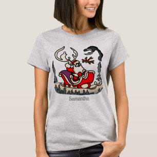Rustic Santa in Sleigh with Lantern T-Shirt