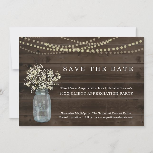 Rustic Save the Date Announcement (Front)
