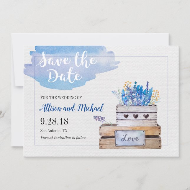 Rustic Save the Date Card (Front)