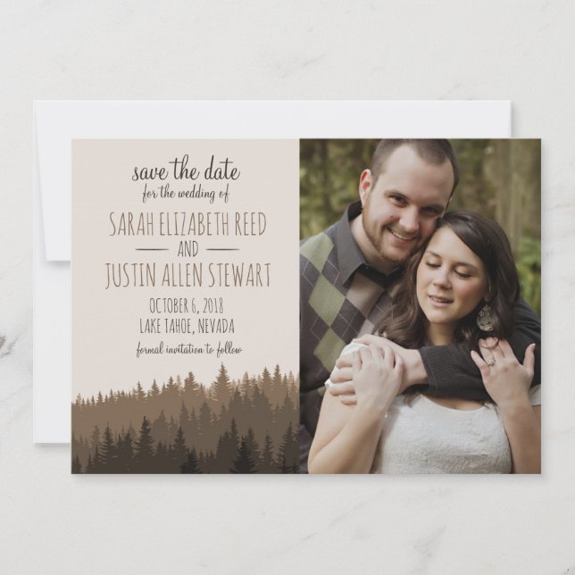 Rustic Save the Date for a Mountain wedding (Front)