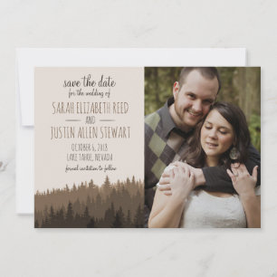 Rustic Save the Date for a Mountain wedding