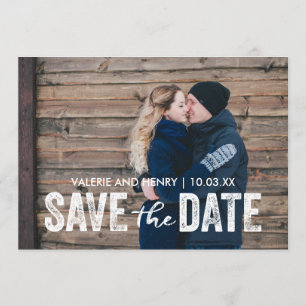 Rustic Save The Date Full Bleed Photo