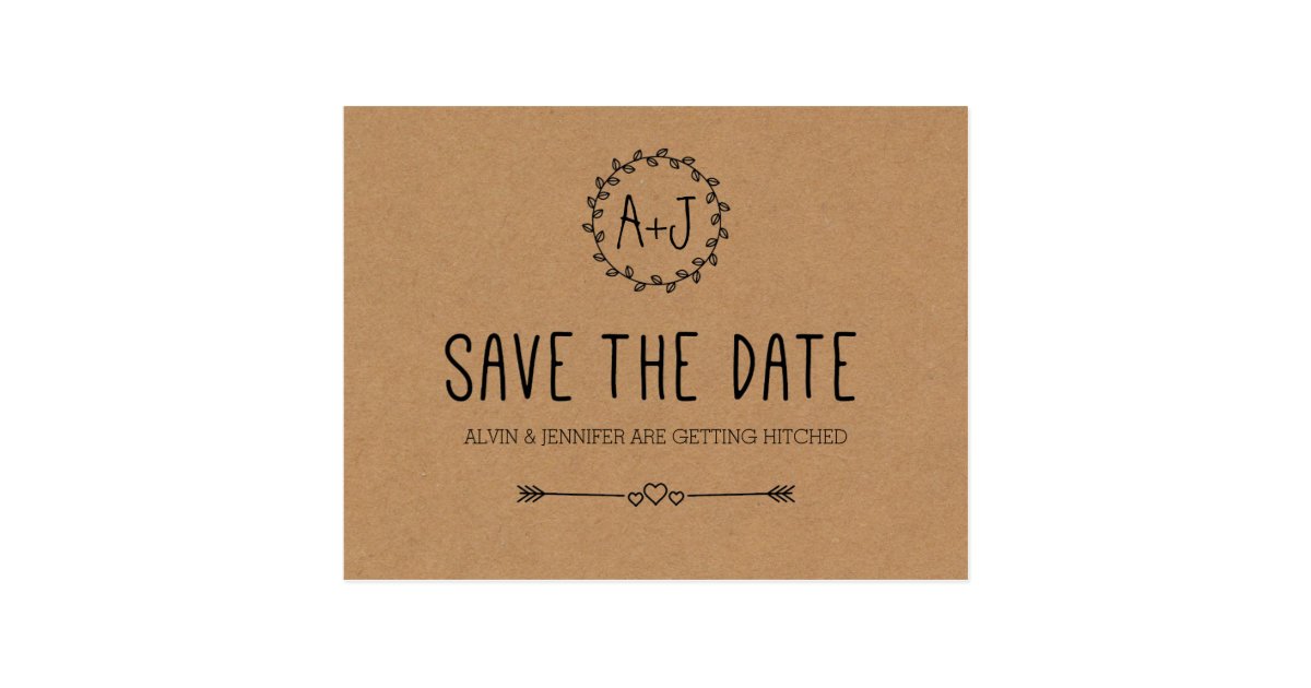 rustic save the dates postcards