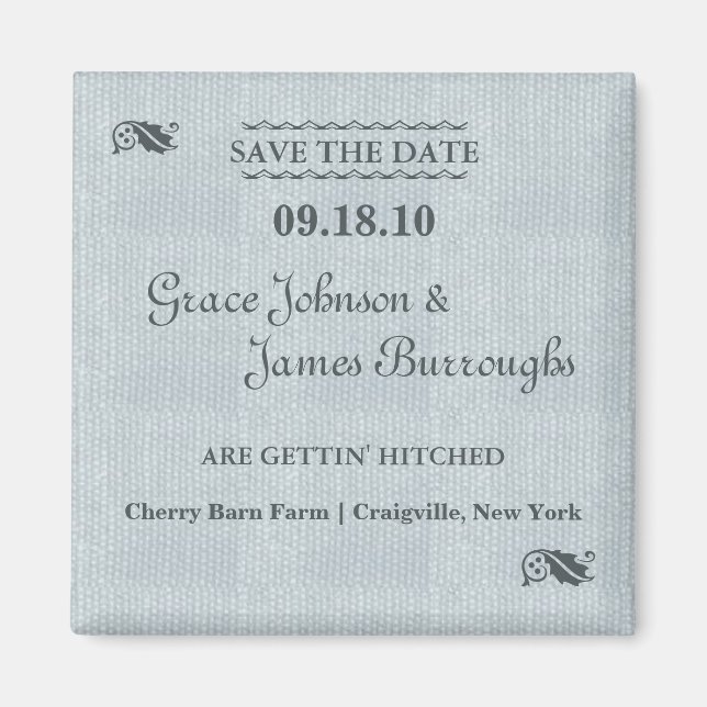 Rustic Save the Date Magnet (Front)