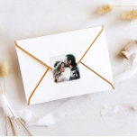 Rustic Save the Date Photo Wedding Favour Square Sticker<br><div class="desc">Infuse country charm into your wedding journey with our Custom Rustic Save the Date Photo Wedding Favour Square Stickers. Offering the perfect blend of whimsicality and elegance, these stickers are perfect for announcing your important day. Personalise them with your favourite photo and wedding details. The rustic design is beautifully complemented...</div>