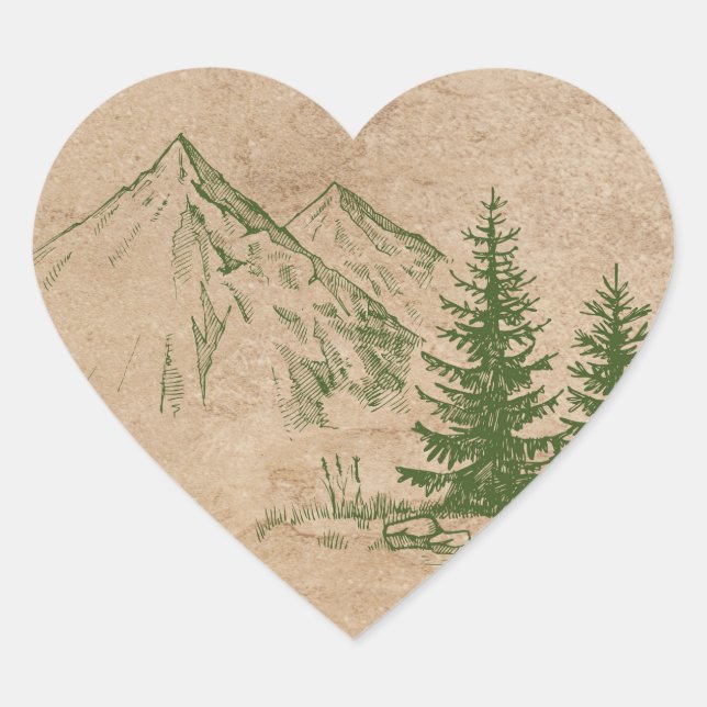 Rustic Scenic Mountain Range Stickers (Front)