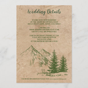Rustic Scenic Mountain Wedding Info Card