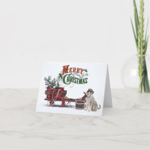 Rustic Schnauzer Christmas Card