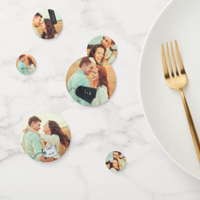 Rustic Scrapbook Custom Photo Wedding Confetti (Group)