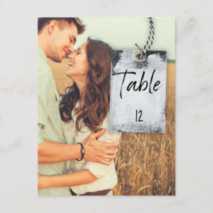 Rustic Scrapbook Photo Wedding Table Number Card