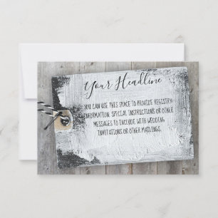 Rustic Scrapbook Tag Custom Message Enclosure Card