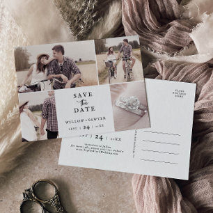 Rustic Script 4 Photo Template Save the Date