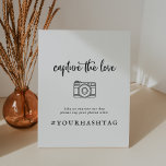Rustic Script Capture The Love Wedding Hashtag Pedestal Sign<br><div class="desc">This rustic script Capture the Love wedding hashtag pedestal sign is perfect for a country wedding. The simple and modern black and white design features unique whimsical handwritten calligraphy lettering with a contemporary minimalist boho style. Customisable in any colour. Keep the design minimal and simplistic, as is, or personalise it...</div>
