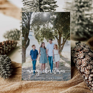 Rustic Script Christmas Photo Card