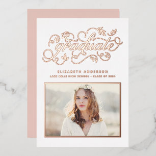 Rustic Script Class of 2024 Graduation Rose Gold