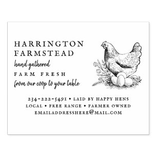Rustic Script Family Farm Fresh Egg Carton Rubber Stamp