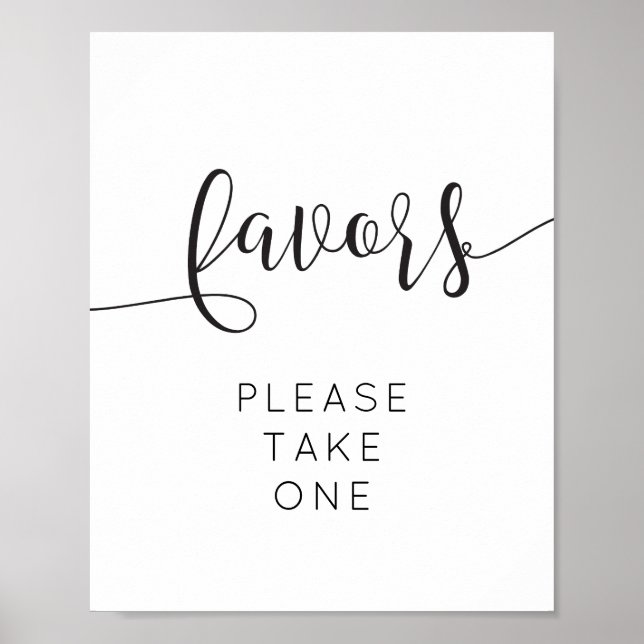 Rustic Script Favors Sign (Front)