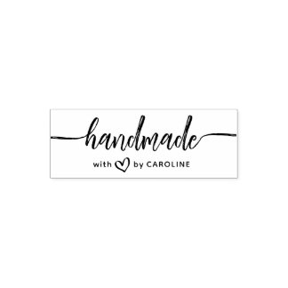 rustic script handmade self-inking stamp