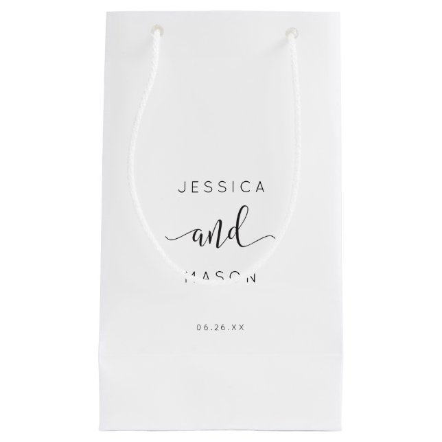 Rustic Script Hotel Wedding Gift Bag (Front)