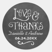 Rustic Script Love and Thanks Chalkboard