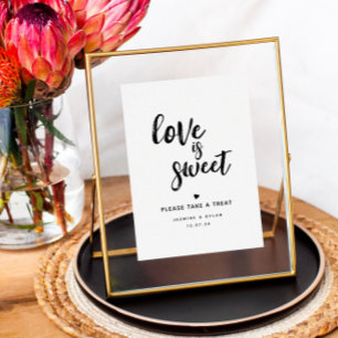 Rustic Script Love is Sweet Wedding Favour Sign