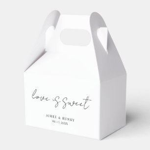 Rustic Script Modern Wedding Favour Box