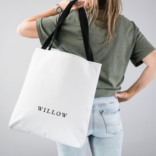 Rustic Script Monogrammed Bridesmaid Tote Bag