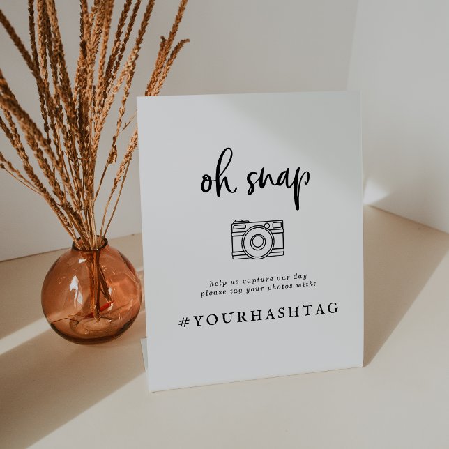 Rustic Script Oh Snap Wedding Hashtag Sign (Creator Uploaded)
