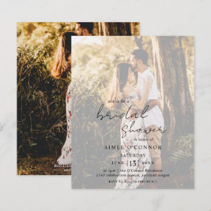Rustic Script Photo Budget Bridal Shower Invite