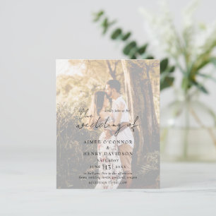 Rustic Script Photo Budget Wedding Invitation