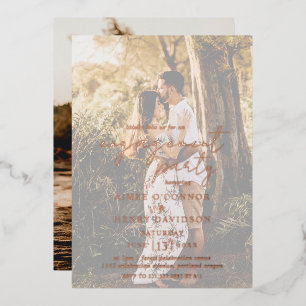 Rustic Script Photo Modern Engagement Party