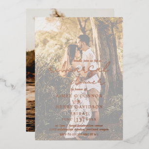Rustic Script Photo Modern Rehearsal Dinner