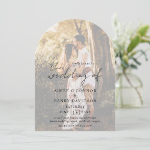 Rustic Script Photo Modern Wedding Invitation