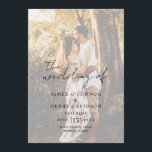 Rustic Script Photo Modern Wedding Program Programme<br><div class="desc">Modern photo wedding program featuring a simple design with "the wedding of" and the headers in a rustic style script typography along with your wedding details over your favourite picture with an opaque overlay.  This elegant program with a minimalist layout is great for any style of wedding.</div>