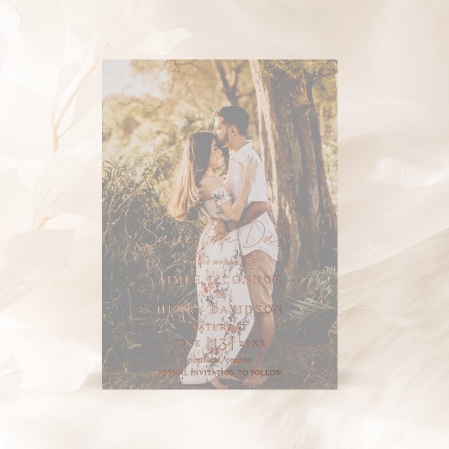 Rustic Script Photo Modern Wedding Save the Date (Creator Uploaded)