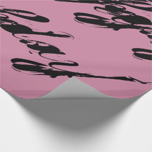 Rustic script pink Happy birthday wrap Wrapping Paper