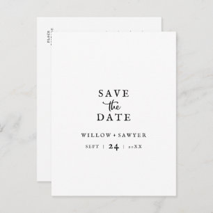 Rustic Script Save the Date Announcement Postcard