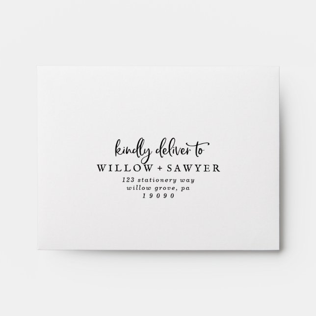 Rustic Script Self-Addressed RSVP Envelope (Front)