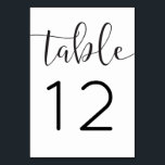 Rustic Script Table Cards Wedding Table Numbers<br><div class="desc">Help your guests easily find their tables with these lovely table numbers. Easily change the number and add to your cart.
Print as many numbers as you need!</div>