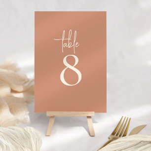 Rustic Script Terracotta Boho wedding Table Number