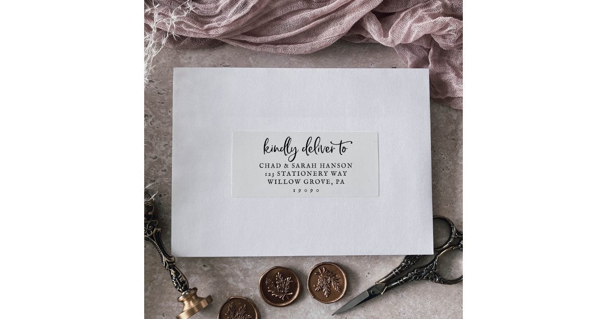 Rustic Script Wedding Guest Address Labels | Zazzle