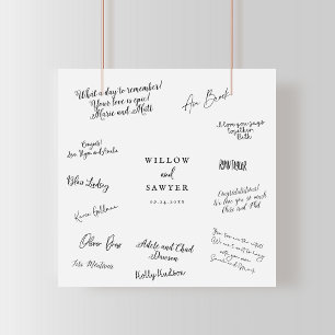 Rustic Script Wedding Guest Signing Poster
